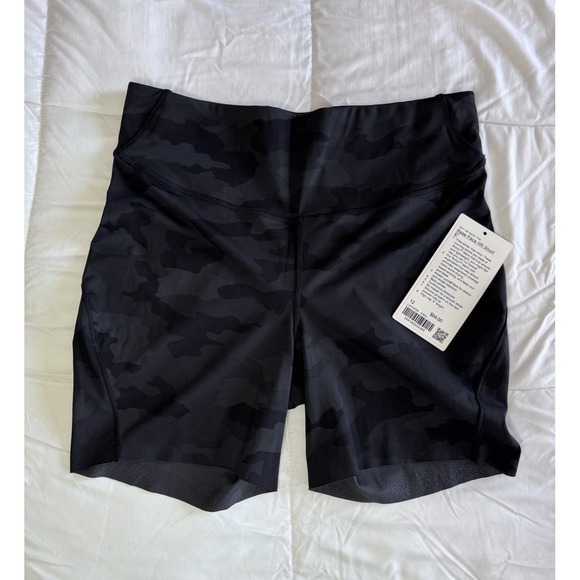 lululemon athletica Pants - Lululemon Wunder Train High-Rise Short 6" Camo Deep Coal Women's Size 12 New